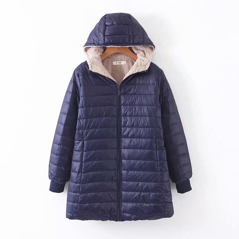 Winter Women's Wear Korean Version of Cotton Padded Clothes Long Large Size Body Repair Hooded Down Coat Women's Cotton Padded Jacket Thickened Coat