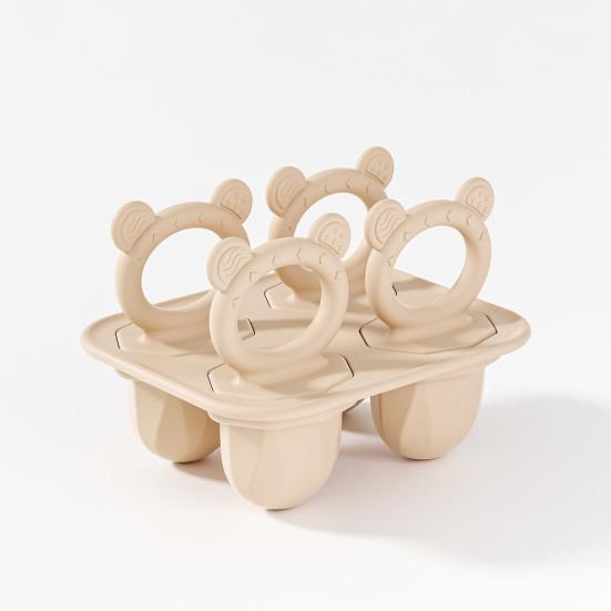 Silikon Baby Tenningsispinneform BPA-fri Fryserbrett for Frukt Yoghurt Tåler Oppvaskmaskin Morsom Tyggeleke