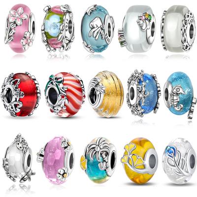 Colorful Copper Candy Murano Glass Beads Christmas Magic Murano Glass Charm Fits Bracelet & Necklace For Best Gift