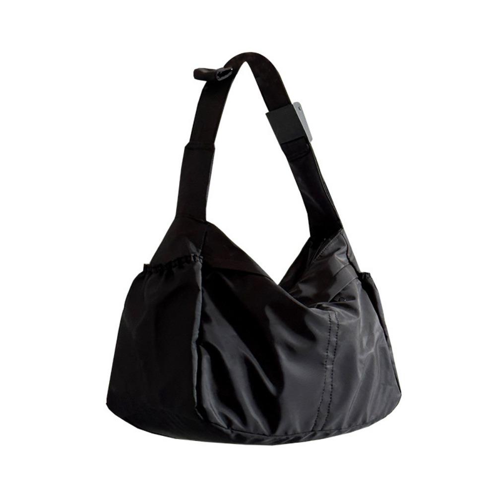 Adjustable Casual Shoulder Bag Solid Color Sports Messenger Bag Nylon Tote Bag  Commuting