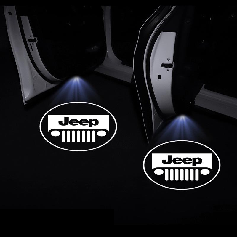

Светодиодный проектор подсветки двери автомобиля, приветственная лампа, эмблема автомобиля для Jeep Compass Gladiator Grand Cherokee, аксессуар Renegade Wrangler 2PCS