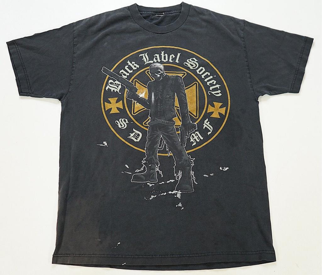 Unisex shirt Cotton Oversize Large Size Vintage Black Label Society SDMF Tour T Shirt 2000s Metal Rock Band Black