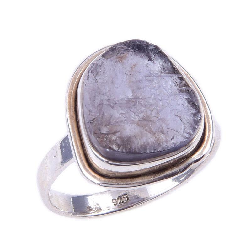 Natural Tanzanite Gemstone Handmade 925 Solid Sterling Silver Ring Size 10 Q7E95