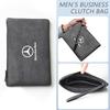 JVC4   Suede Car Driving Document Bag Credit Cards Storage Bag ID Cover For Mercedes Benz W204 W205 W212 W213 W221 GLA GLC CLK GLA AMG