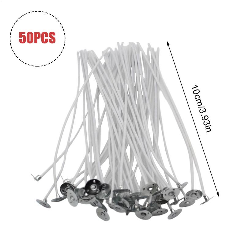Wick for Candle Making Pre-Waxed Candle Wicks 50pcs Soy Candle Wick Kit for DIY Crafts Cotton Wicks for Candles Long Wicks