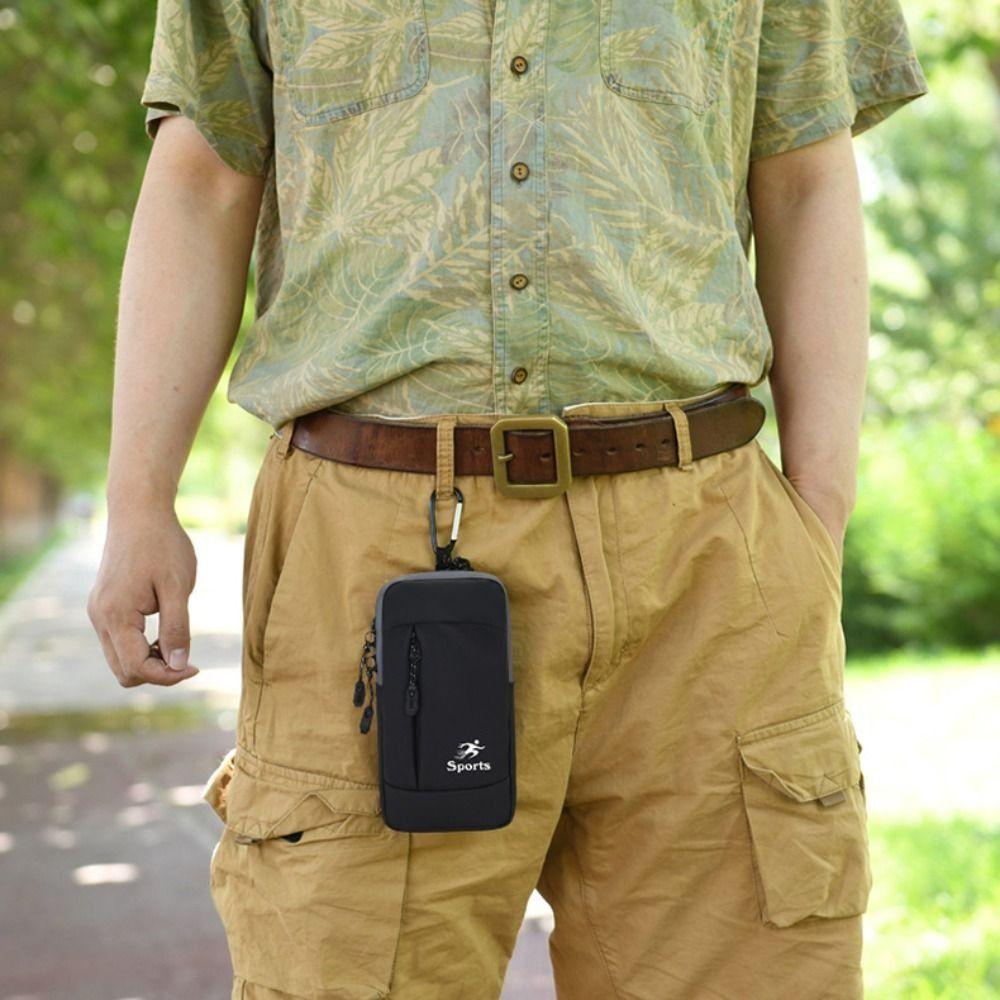 PU Leather Outdoor Running Phone Holder with Headphone Jack Jogging Bags for Phone  Unisex