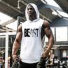Men's Bodybuilding Fitness Sports Vest Hooded Sleeveless T-shirt Five-star Stitching Loose Large Size