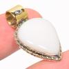 Natural Pink Opal Gemstone Two Tone 925 Solid Sterling Silver Pendant 1.25 e3a24