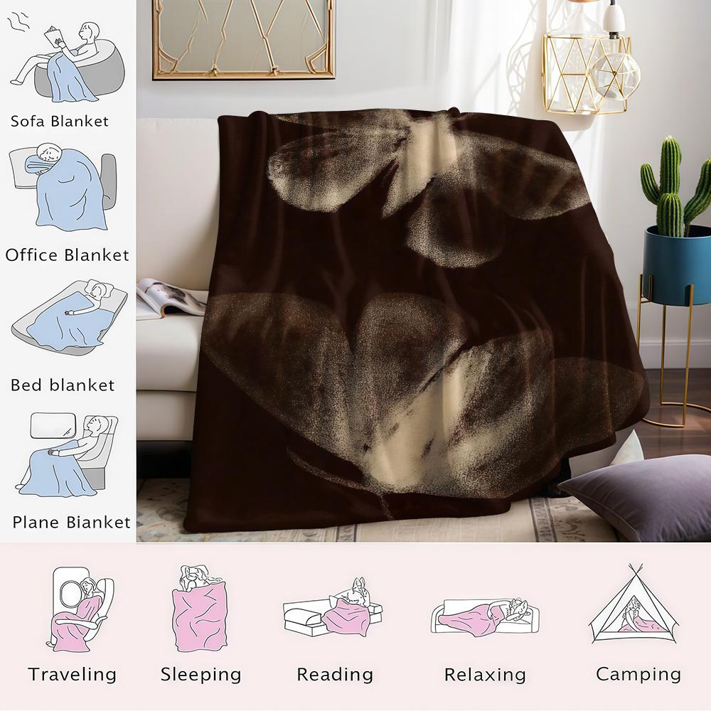 Retro Butterfly Flannel Blanket Warm Soft Halloween Christmas Couch Warm Cozy Decorative Decor Gift For All Season