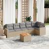 VidaXL Garden Lounge Set with Cushions 7 Pcs Beige Braided Resin 3224134