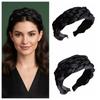 Wide Braided Hairband Satin Women Head Hoop Fashion Black Headband  Travel