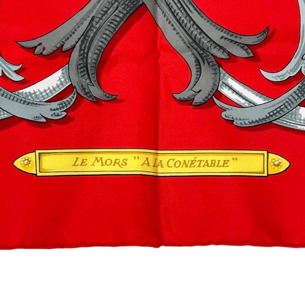 HERMES Calle 90 scarf Red Women LE MORS À LA CONNÉTABLE (The elegance of the bridle) used