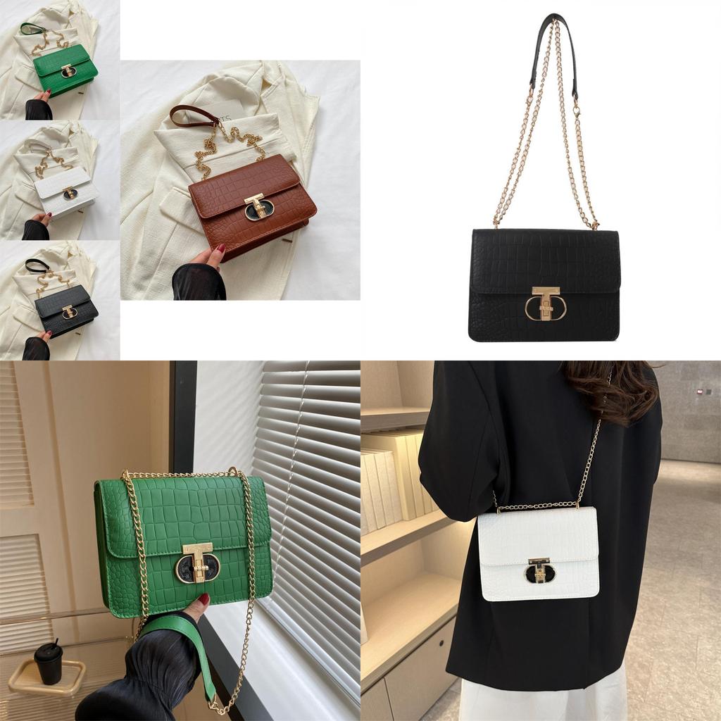 Schicke Stilvolle Quadratische Ketten Tasche Für Frauen In Schwarz Weiß Grün Braun Pink Für Herbst Mode
