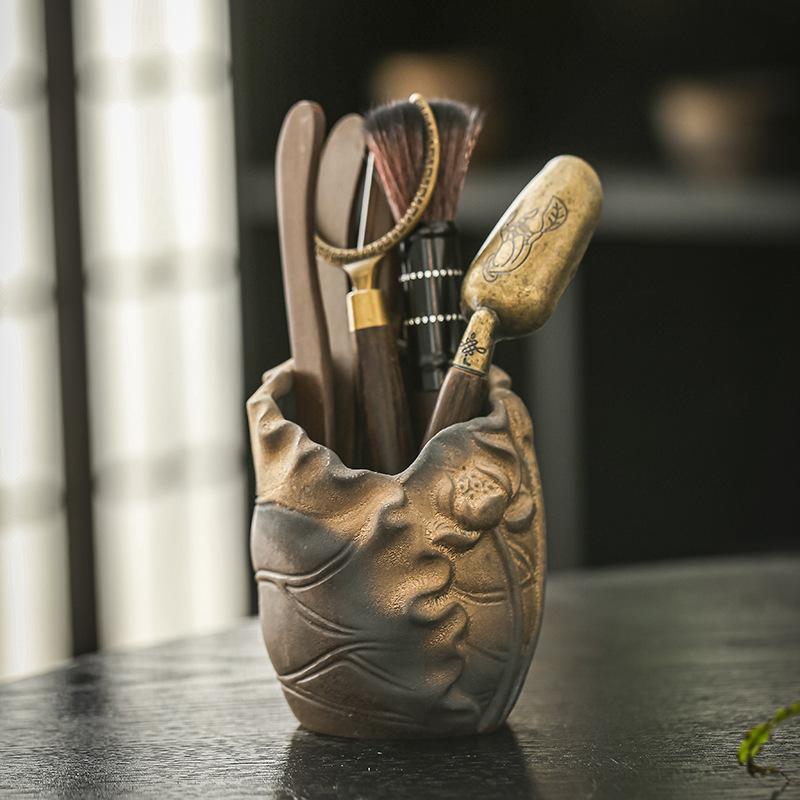 

Набор «Шесть благородных мужей» для чайной церемонии с глазурью «ржавчина» Дзен Кунг-фу Чайный набор Аксессуары Дацюань Инструменты для приготовления чая Подставка для ручек Чайный клип Подставка для чашек Style 6