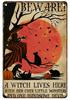 Vintage Witchery Painting Metal Signage Halloween Magic Poster Home Living Room Club Bar Hallway Art Wall Decor Iron Paintin