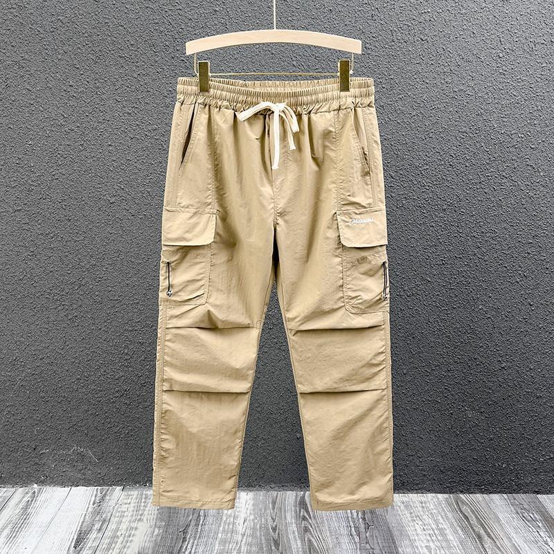 Niche Plisovaný Design Ležérní Kalhoty pro Pánský Nový Styl Pohledné Volné Pracovní Kalhoty