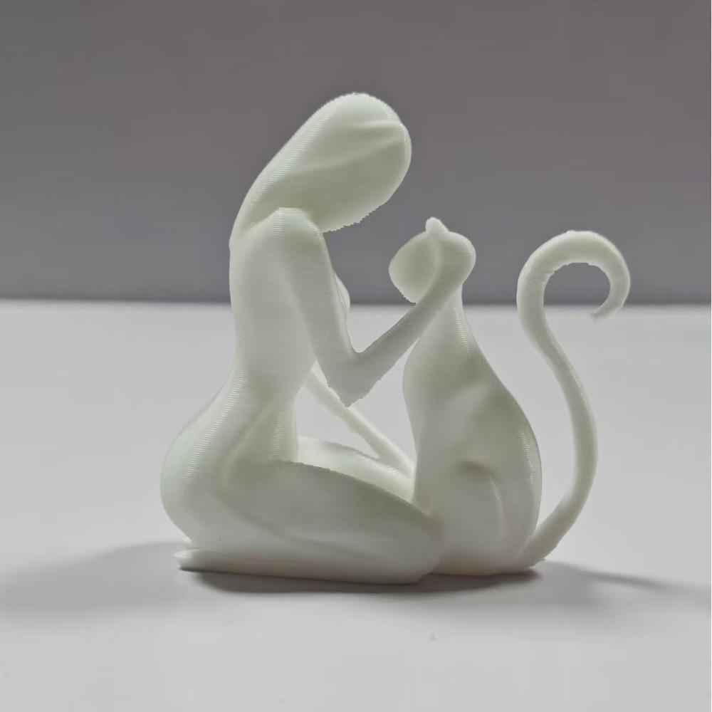 3D Printed Cat Dog Figurine Creative Canine Statues Crafts Desktop Ornaments Christmas Gift