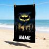 Custom Name Batman Saga Stylish Digital Printing Beach Towel Quick‑Drying Absorbent Blanket for Beach Pool Gym Travel