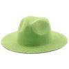 Color Panama Straw Hat Spring and Summer Travel Concave Shape Vacation Wind Wide Brim Sunshade Top Hat Beach Jazz Hat