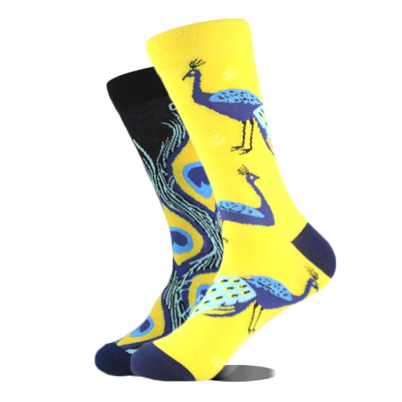 Chaussettes Nouvelle Mode Créatives Animal AB Asymétriques en Coton Personnalisées Populaires Street Jacquard Chaussettes Couple