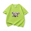 Bawełniany T-shirt dla dzieci Uroczy nadruk z wyłaniającym się koalą Okrągły dekolt Krótki rękaw Koszulka Casual Oddychająca Chłopcy Dziewczynki Letnie Topy