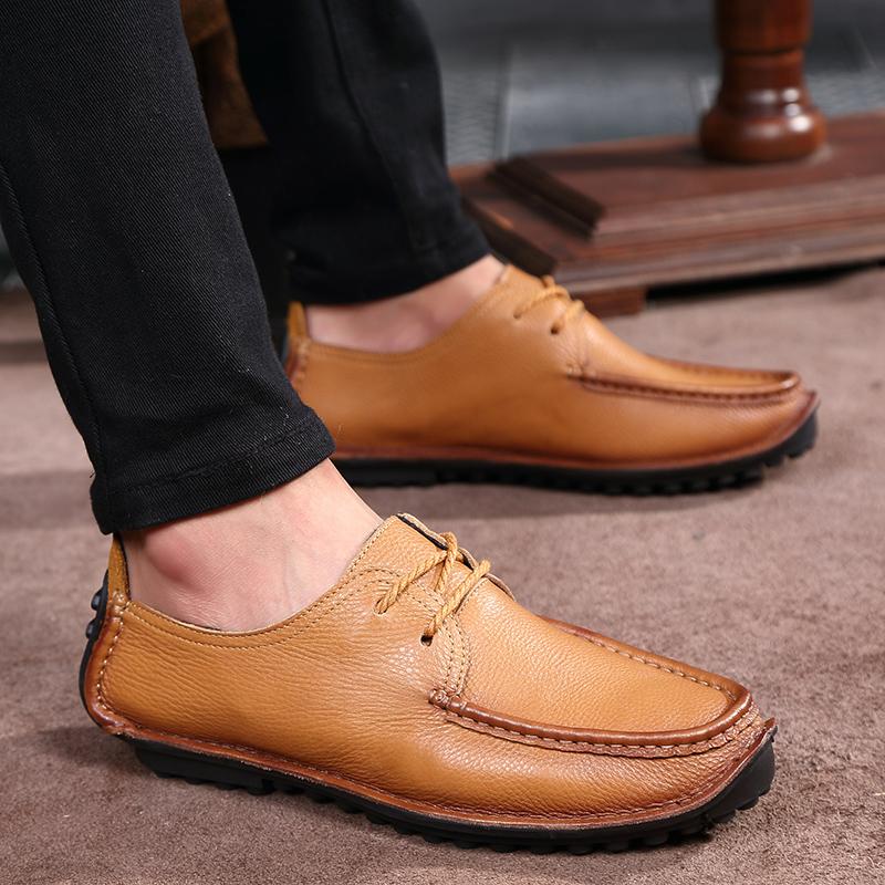 Neformální kožené boty Muži Mokasíny Trend Značka Business Boty Podzimní slip on Flat Muž Tenisky Pohodlné mokasíny Zapatos Hombre