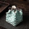 Breakage-proof Teacup Drawstring Cloth Pouch Print Embroidered Handbag Teaware Storage Bag  Purse