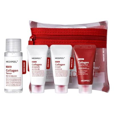 Red Lacto Collagen Skincare Trial Kit 4-Piece Set Pore Tightening Hydrating Travel Pack