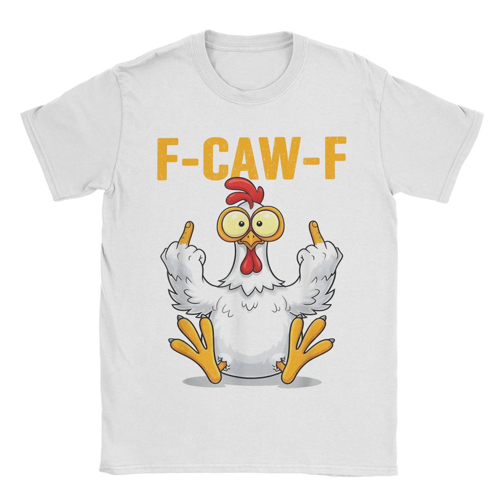 T-shirt Meme Coq F-Caw-F pour Homme 100% Coton T-Shirt Nouveauté Col Rond T-Shirts Manches Courtes Hauts Grande Taille