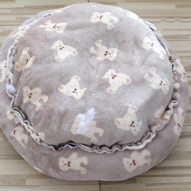 Pet Dog Sofa Bed Donut Washable Round Plush Nest Soft Comfortable Fluffy Cushion Mat Winter Warm Dog Cat Calming Beds