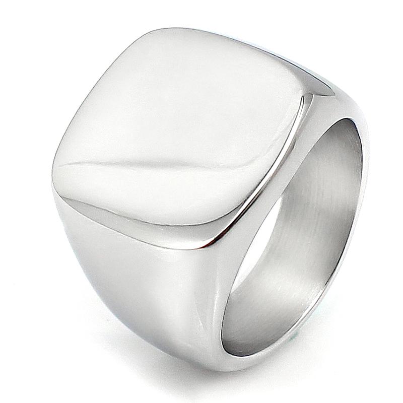 Custom Jewelry Rings Blank Stainless Steel Women Mens Signet Ring Silver Color Size 9 10 11 8 7 6