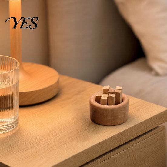 Fireless Fragrance Diffuser Wooden Essential Oil Diffuser, Beech Wood Aromatherapy Small Round for Home Offices Cars Yoga Rooms Black Walnut
