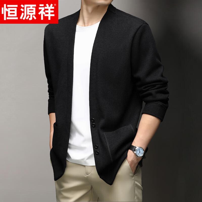 

Мужской кардиган Hengyuanxiang с V-образным вырезом, из смесовой шерсти, на флисовой подкладке XL