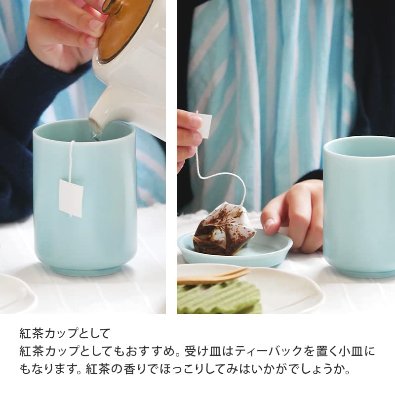 EAST table Tsutsucha Glossy Made in Microwave and Dishwasher Japanese Teacup, Boxed, Blue, 180cc, Japan, Safe, Tableware, Gift-76-04