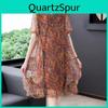 Floral Medium Dress Summer Gauze Length Plus Size Loose And Thin Short Sleeve Moms Dress