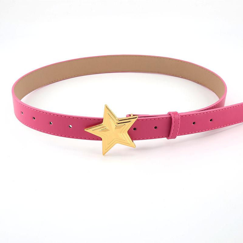 Black Fashionable Starry Compass Design Alloy Belt For Women In Summer