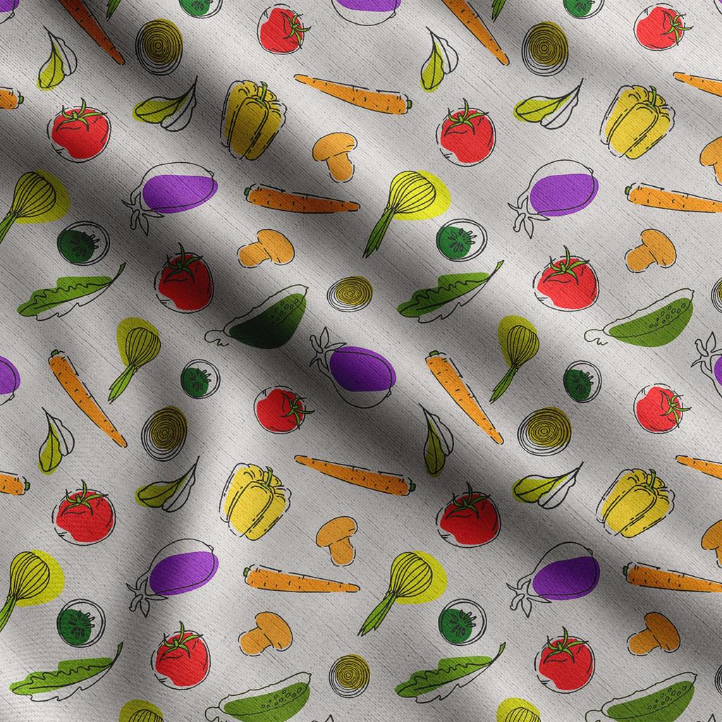 Soimoi Veggies Print,  Cotton Cambric, Quilting Fabric Sold by The Yard 42 Inch Wide, Medium Weight Cotton Fabric, Sewing  Supplies,Aquamarine