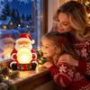 Christmas Decoration for Home Light Up Santa Claus Figurine, Statue Holding Glowing Crystal Ball, Warm Craft Shop Window Night Light, Tabletop
