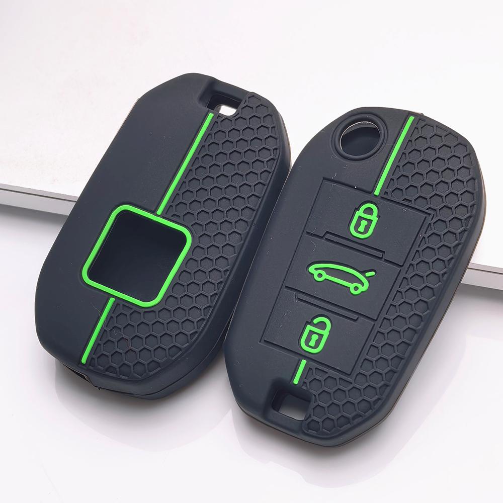 Key Fob Cover for Peugeot 3008 5008 208 308 408 508 4008 C3 Anti-Scratch Surface Shockproof Structure Soft Grip Texture Easy Install Design