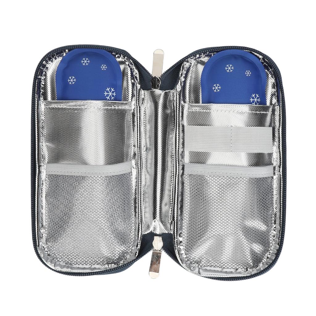 Insulin Cooler Bag Portable Lightweight Improved Insulation Convenient for Insulin Pen Glucose Monitor Blue Bottom