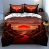 Red sun over canyon. Bedding sets Duvet cover sets Duvet covers Pillowcases(1 * Duvet Cover 2 * Pillowcases, without duvet insert)