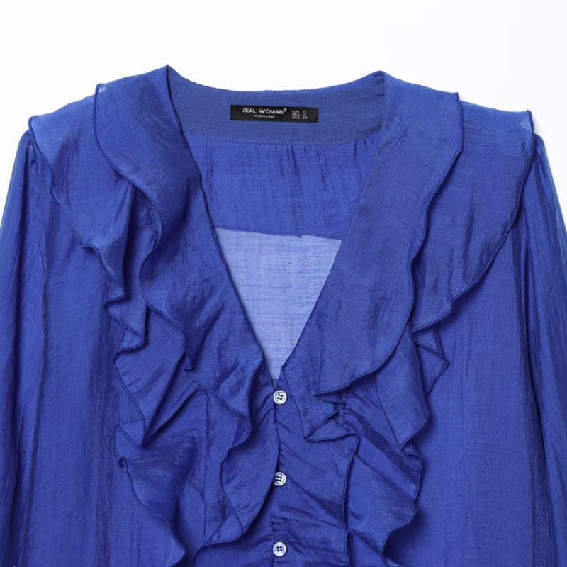 Kaslead New Arrival Women's Fashion Style Fashion All-Match Laminated Decoration Shirt 40460734