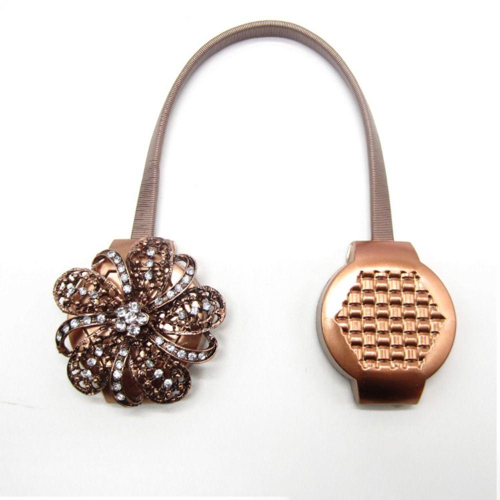 1/2 szt. Nowe Magnetyczne Zasłony Klamry Błyszczący Kryształ Atrakcyjna Sznur do Zasłon Typ Kwiatowy Zasłona Elastyczna Klamra Dekoracja Domu