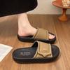 Fashion Slippers Casual Summer Women's Shoes Pantofle Slides Shale Female Beach Luxury 2025 Sabot Soft Flat Leisure Hook & Loop Female S