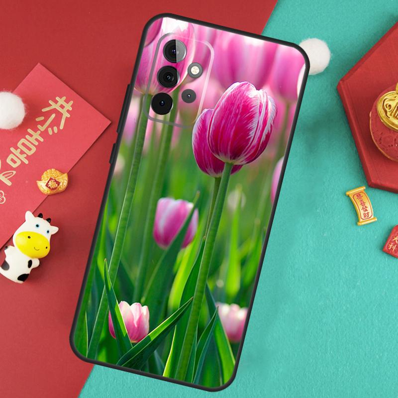Tulips Flower Case For Samsung Galaxy A55 A35 A15 A54 A34 A14 A52 A32 A12 A13 A33 A53 A17 A16 A26 A36 A56