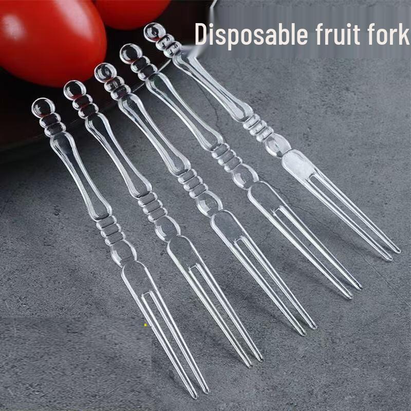 Disposable Transparent Plastic Fruit Forks (3000-Count)