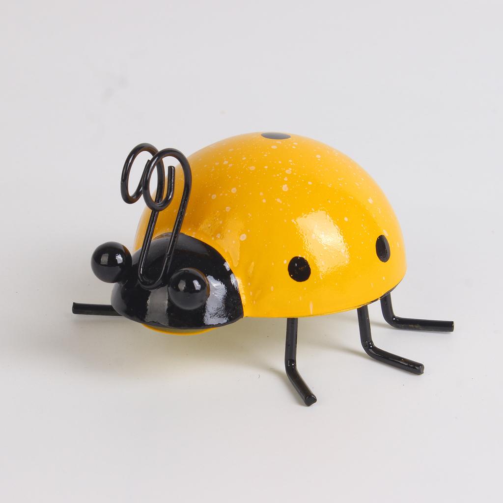1 Pcs Mini Metal Ladybug Beetle Fence Wall Hanging Ornament Statue Patio Garden Figurine Home Decoration Creative Crafts