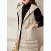 European Medium-Length Hooded White Duck Down Vest - Lightweight Base Layer for Winter
