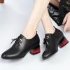 Size 35-43 Women's Shoes Thick High Heels Fashion Spring Autumn Women Genuine Leather Shoes First Layer Cowhide Ladies Pumps