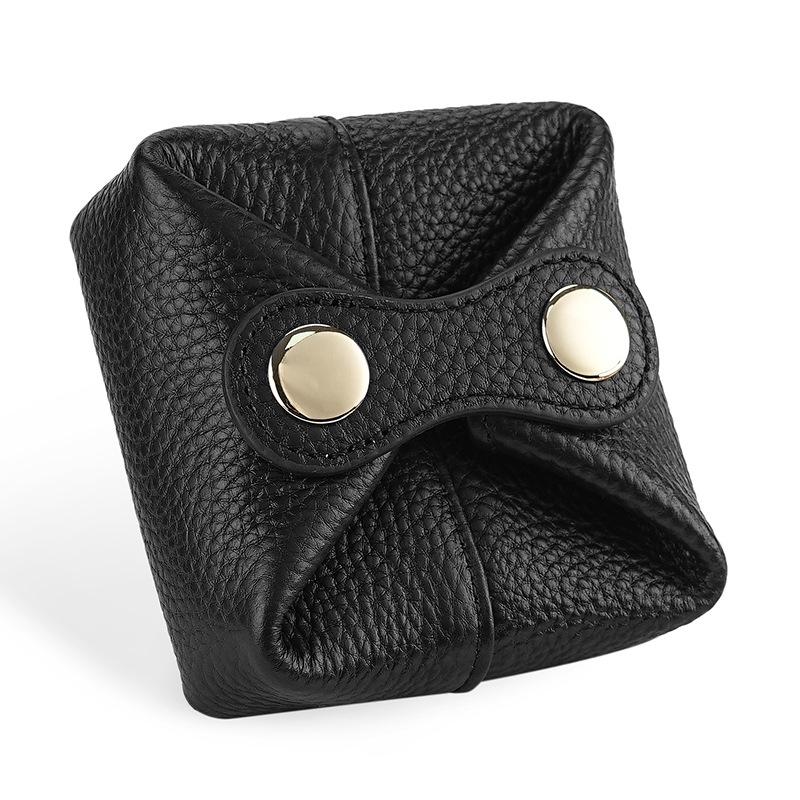 Urocza japońska i koreańska mini portmonetka ze skóry bydlęcej na monety, słuchawki, szminkę i klucze